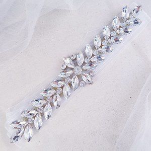 "Wonder" Floral Rhinestone Sash